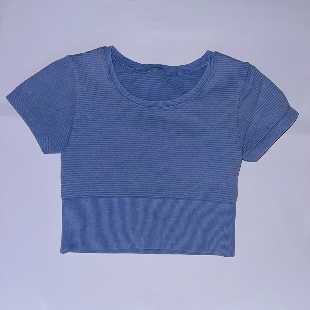 Aerie Blue Ribbed T-Shirt